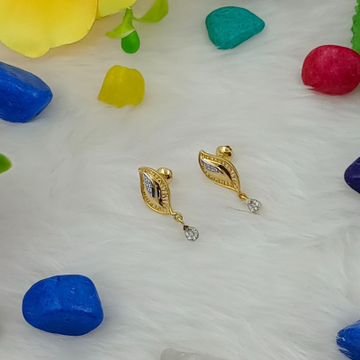 Gold CZ Trending Design Earring by Ranka Jewellers