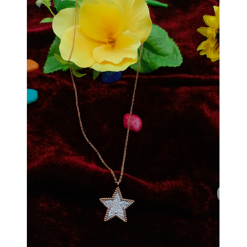 18K Rose Gold Star Design Pendant Chain by Ranka Jewellers