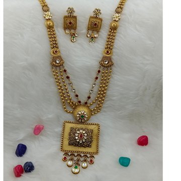 916 Gold Antique Bridal Long Set by Ranka Jewellers