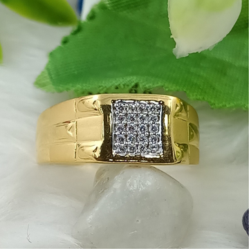 916 gold  cz gents ring by Ranka Jewellers