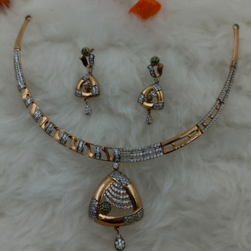 916 Gold Elegant Design Necklace Set  by Ranka Jewellers