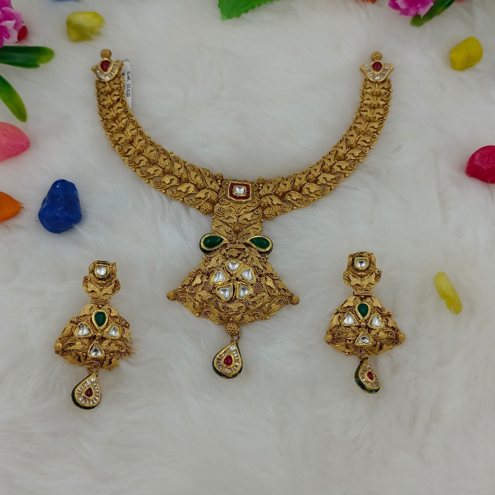 916 Gold Antique Wedding Necklace Set