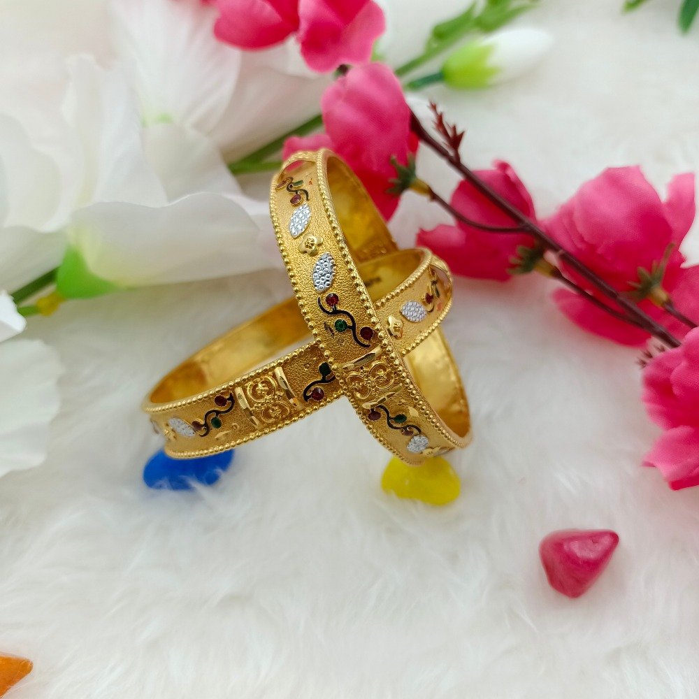 916 Gold Antique Bangles